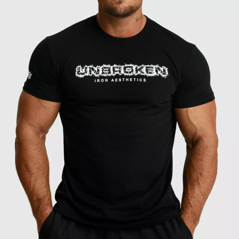 Tricou fitness pentru bărbați Iron Aesthetics Unbroken, negru-1