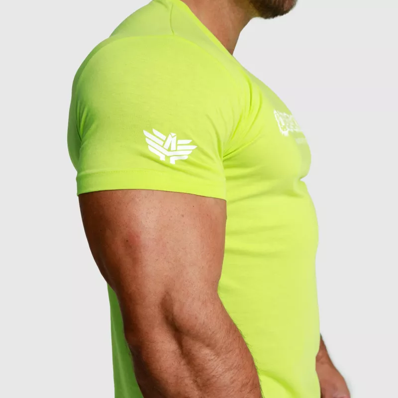 Tricou fitness pentru bărbați Iron Aesthetics Unbroken, verde lime-4
