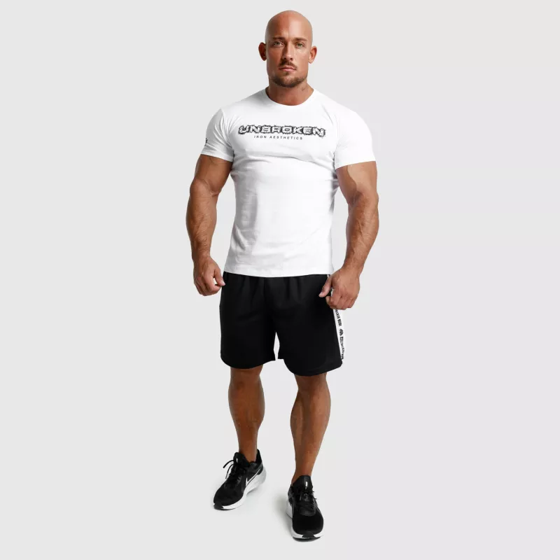 Tricou fitness pentru bărbați Iron Aesthetics Unbroken, alb-6