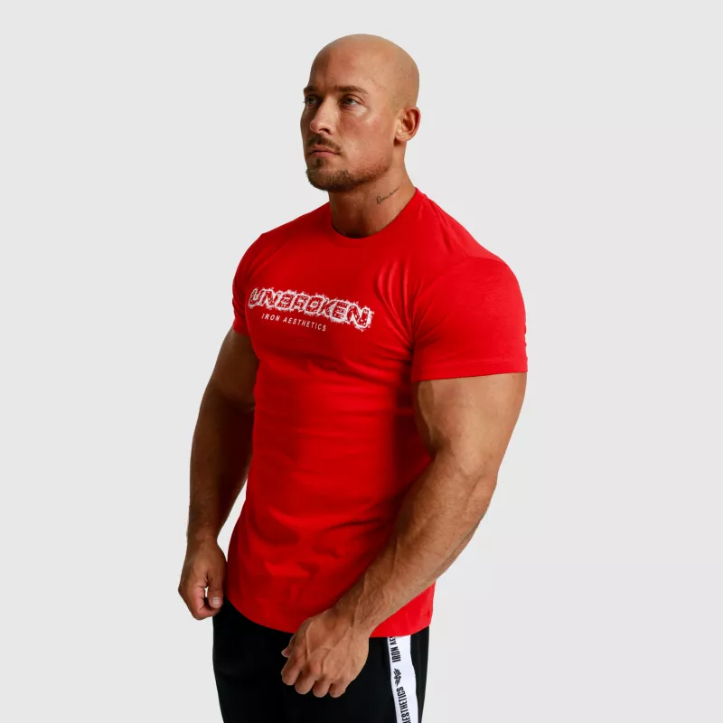 Tricou fitness pentru bărbați Iron Aesthetics Unbroken, roșu-7