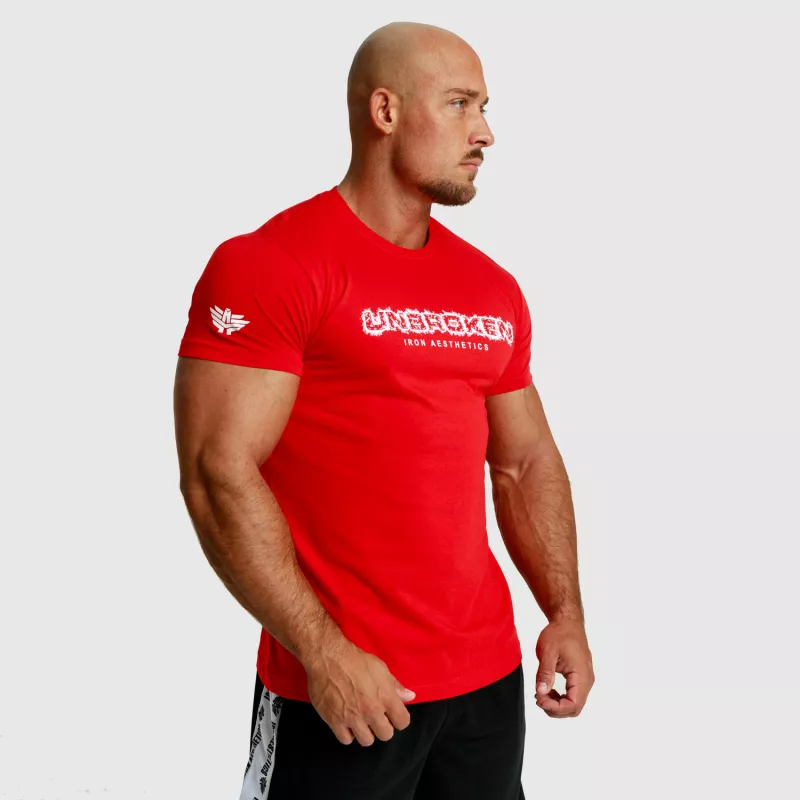 Tricou fitness pentru bărbați Iron Aesthetics Unbroken, roșu-8