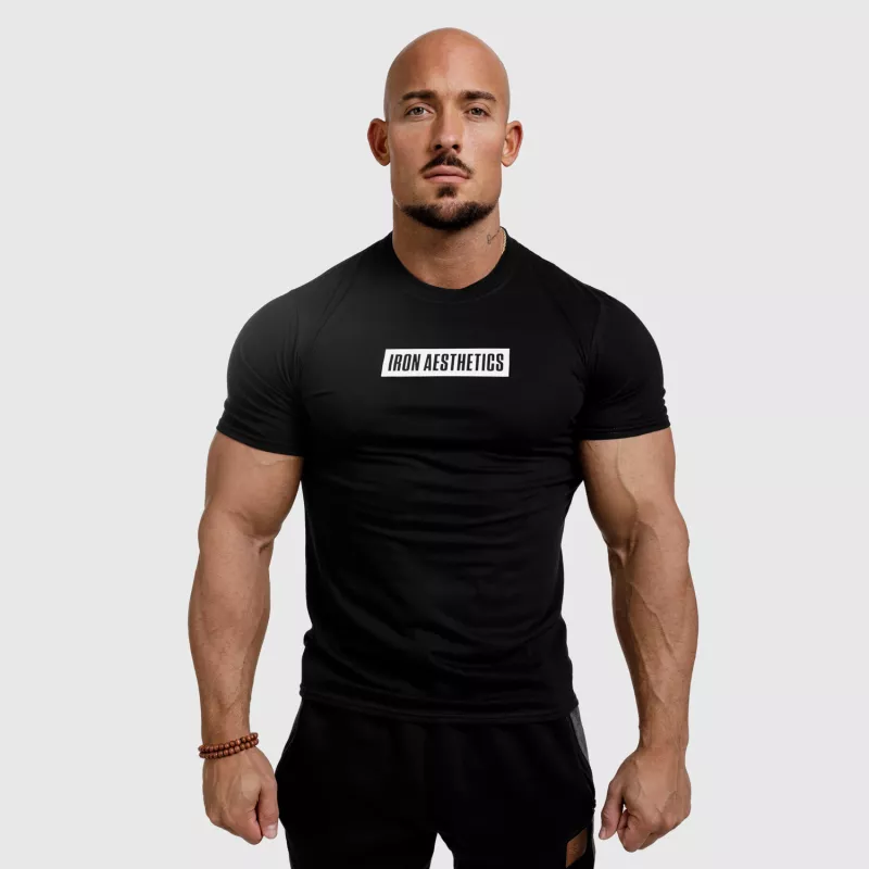 Tricou fitness pentru bărbați Iron Aesthetics Boxed, negru-4