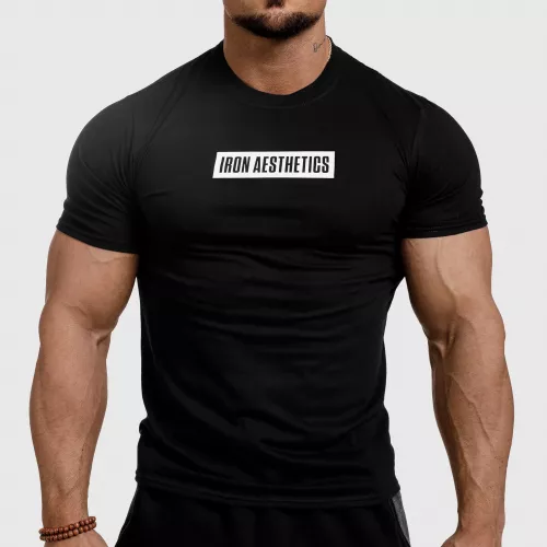 Tricou fitness pentru bărbați Iron Aesthetics Boxed, negru