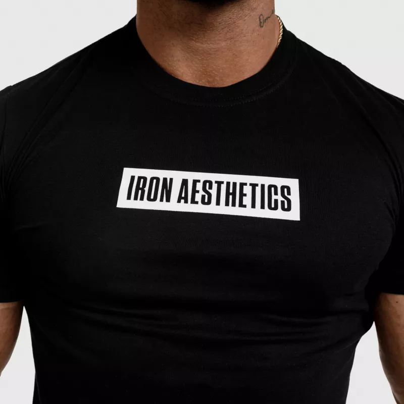Tricou fitness pentru bărbați Iron Aesthetics Boxed, negru-3