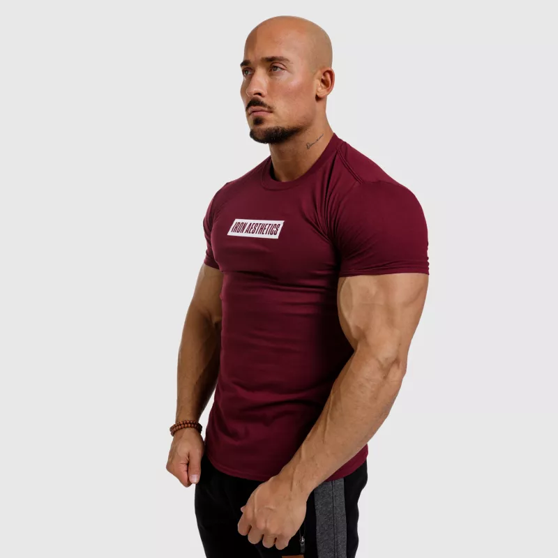 Tricou fitness pentru bărbați Iron Aesthetics Boxed, vișiniu-5