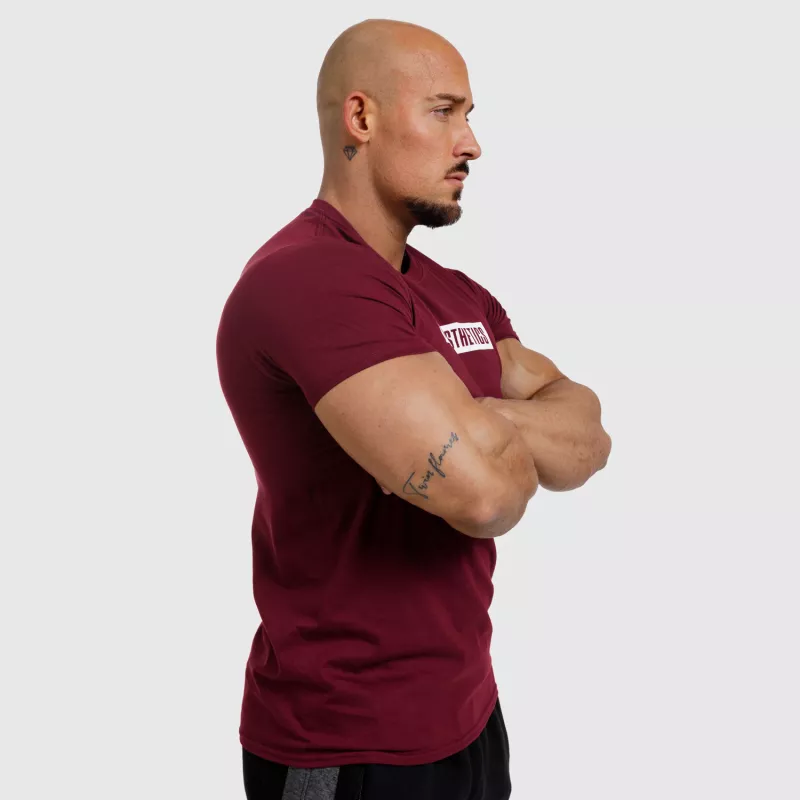 Tricou fitness pentru bărbați Iron Aesthetics Boxed, vișiniu-6