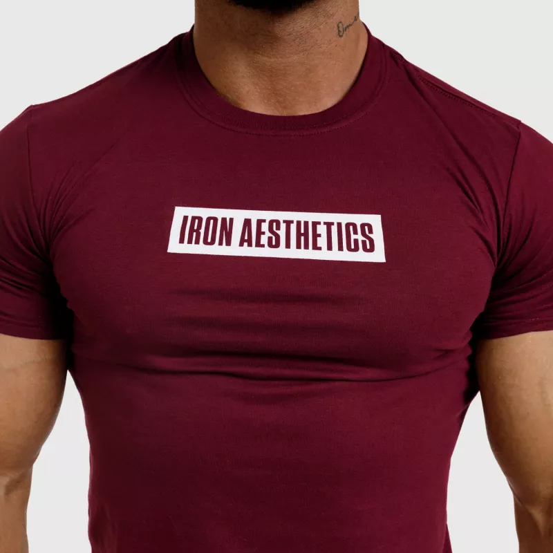 Tricou fitness pentru bărbați Iron Aesthetics Boxed, vișiniu-4