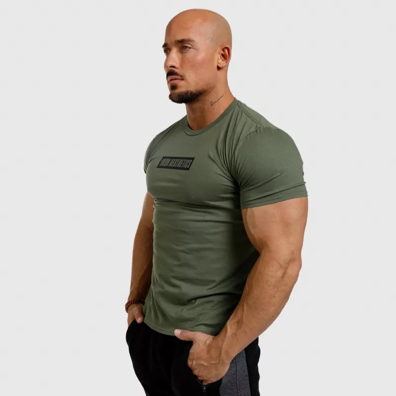 Tricou fitness pentru bărbați Iron Aesthetics Boxed, verde armată-5