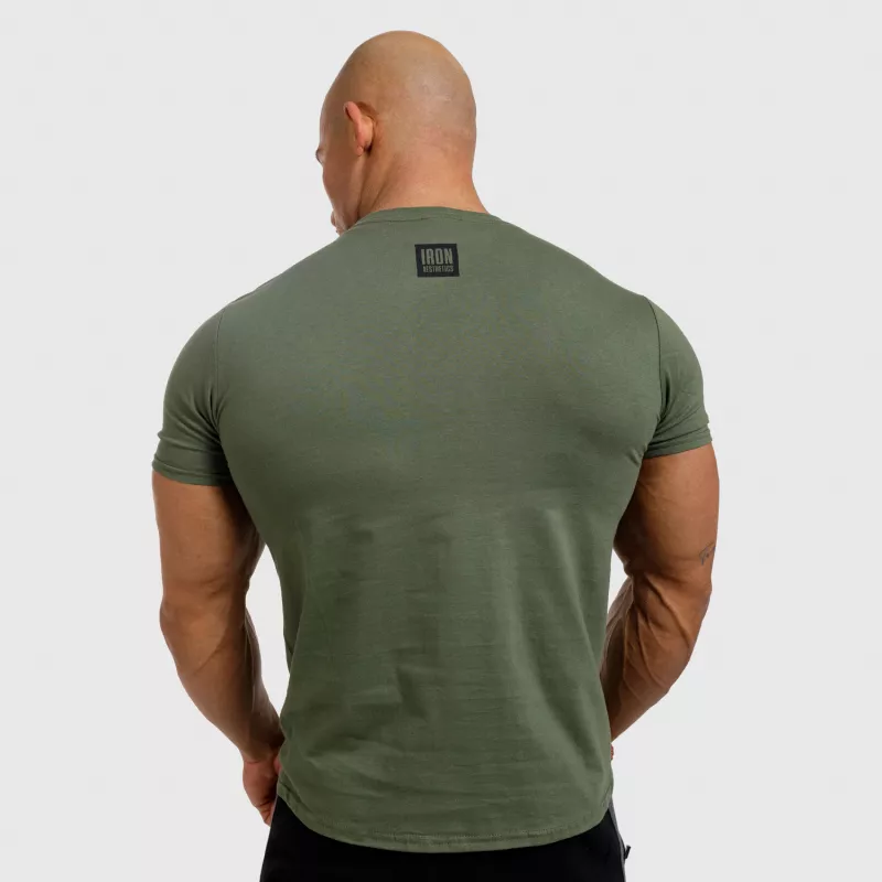 Tricou fitness pentru bărbați Iron Aesthetics Boxed, verde armată-2