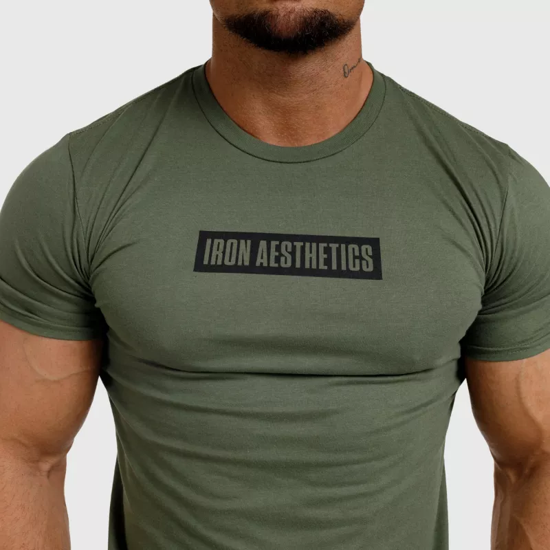 Tricou fitness pentru bărbați Iron Aesthetics Boxed, verde armată-4