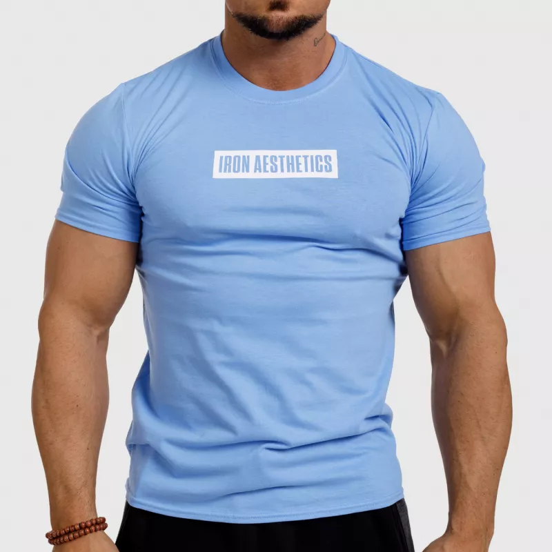 Tricou fitness pentru bărbați Iron Aesthetics Boxed, albastru-1