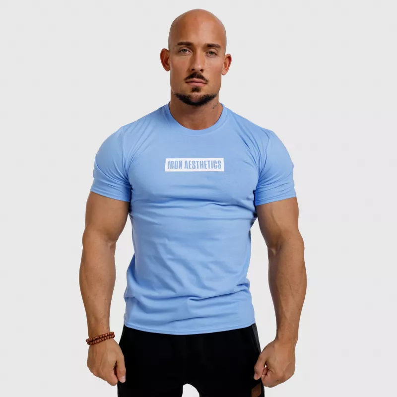 Tricou fitness pentru bărbați Iron Aesthetics Boxed, albastru-3