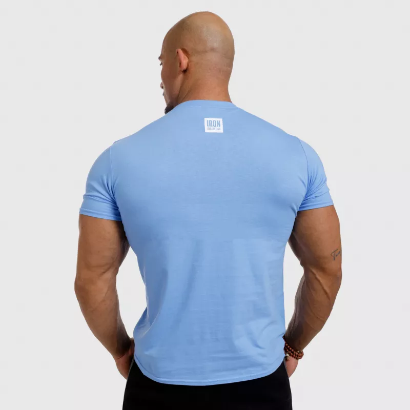 Tricou fitness pentru bărbați Iron Aesthetics Boxed, albastru-2
