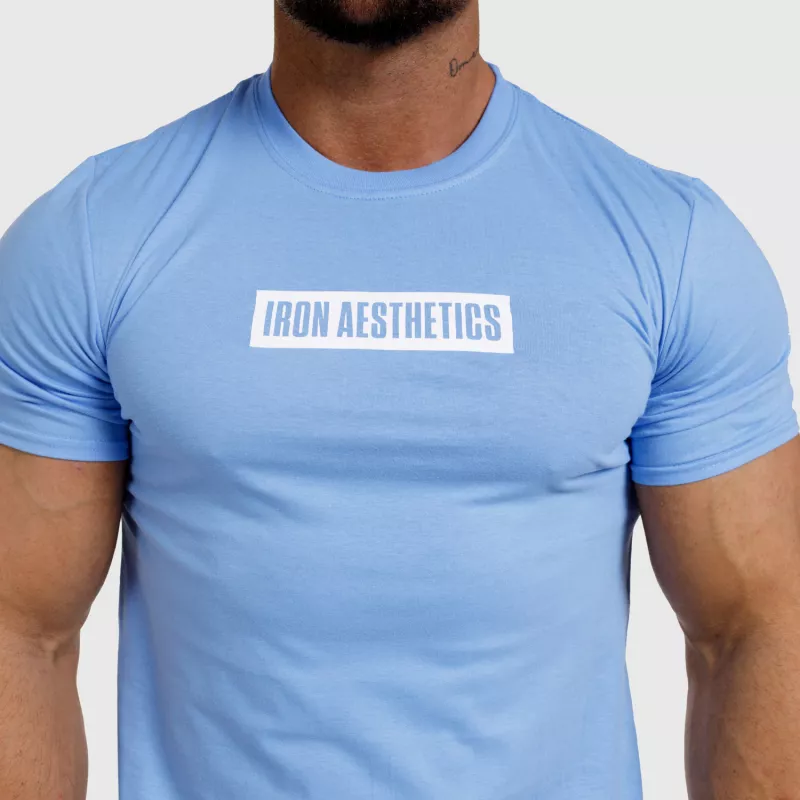 Tricou fitness pentru bărbați Iron Aesthetics Boxed, albastru-4
