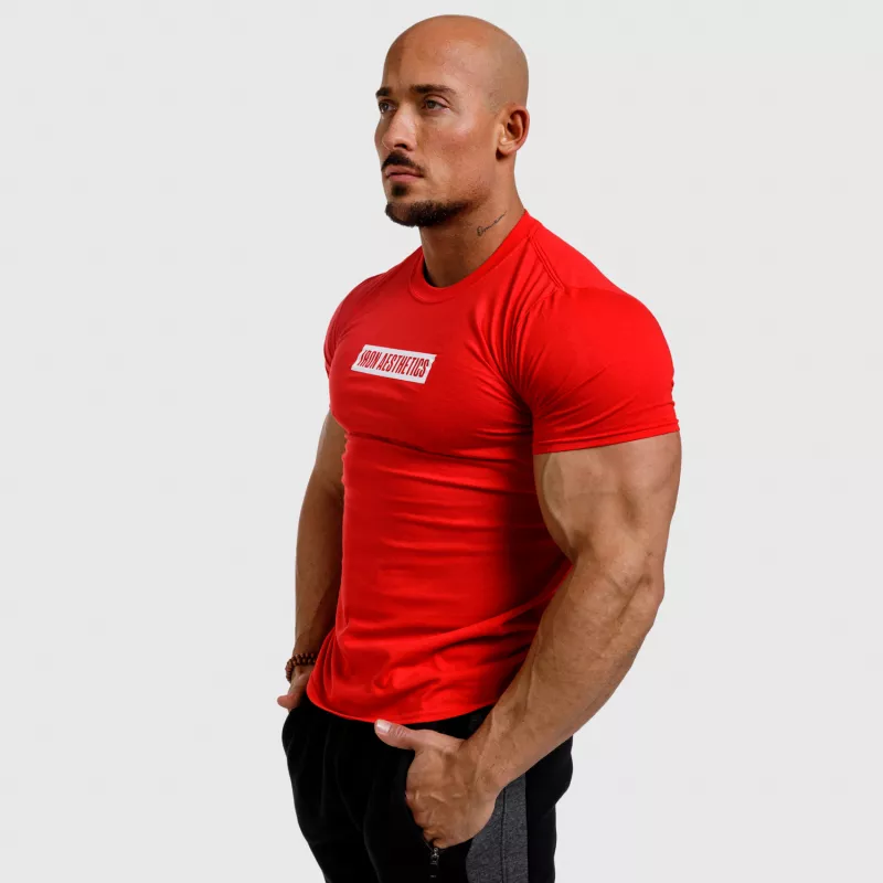 Tricou fitness pentru bărbați Iron Aesthetics Boxed, roșu-4