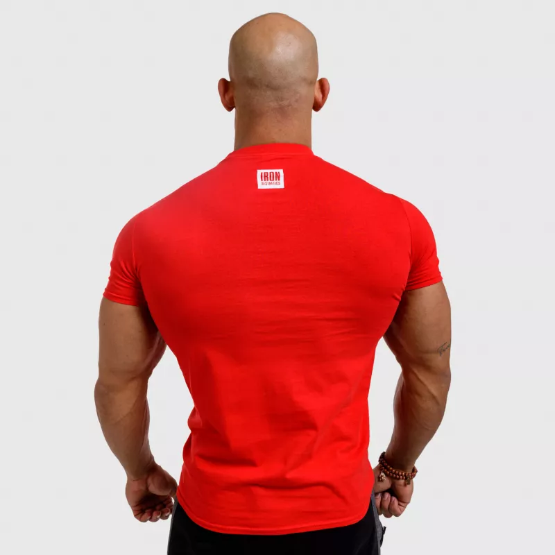 Tricou fitness pentru bărbați Iron Aesthetics Boxed, roșu-2