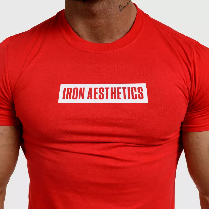 Tricou fitness pentru bărbați Iron Aesthetics Boxed, roșu-6