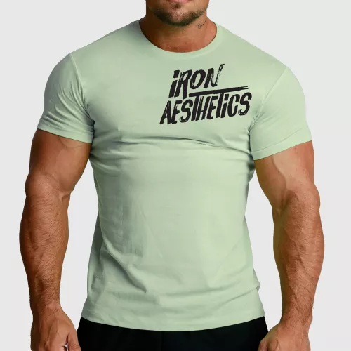 Tricou fitness pentru bărbați Iron Aesthetics Splash, verde salvie