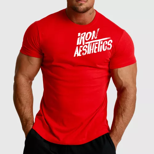 Tricou fitness pentru bărbați Iron Aesthetics Splash, roșu