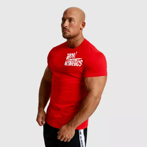 Tricou fitness pentru bărbați Iron Aesthetics Splash, roșu