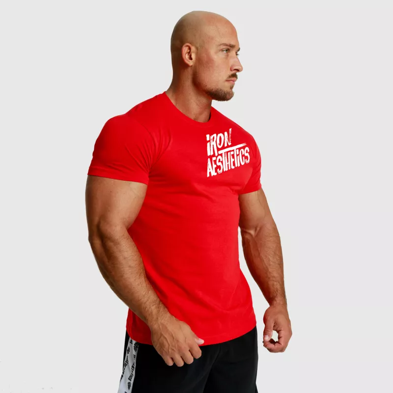 Tricou fitness pentru bărbați Iron Aesthetics Splash, roșu-6
