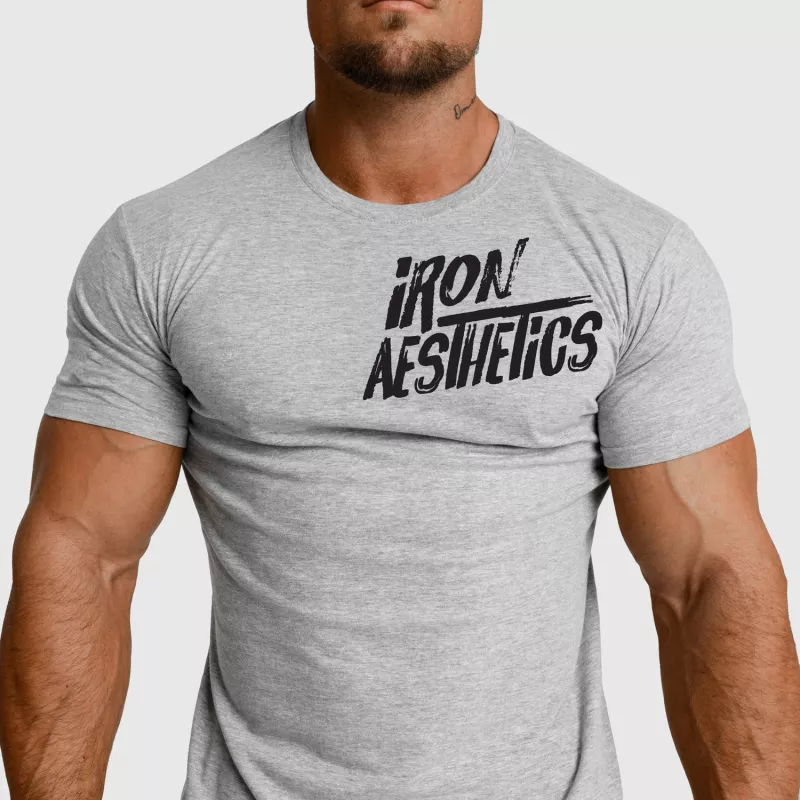 Tricou fitness pentru bărbați Iron Aesthetics Splash, gri-4