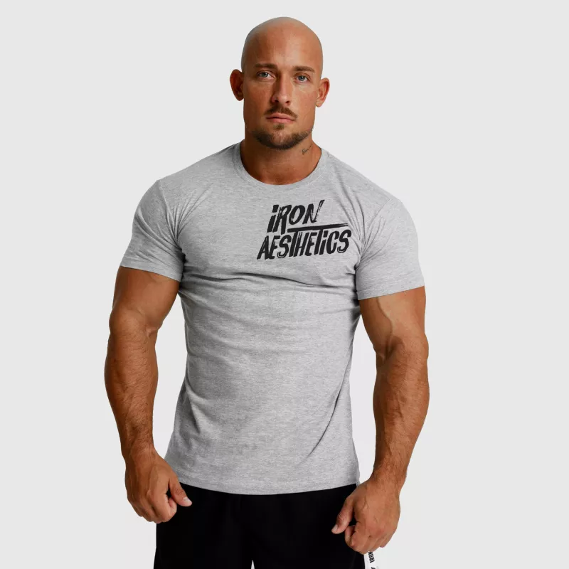 Tricou fitness pentru bărbați Iron Aesthetics Splash, gri-5
