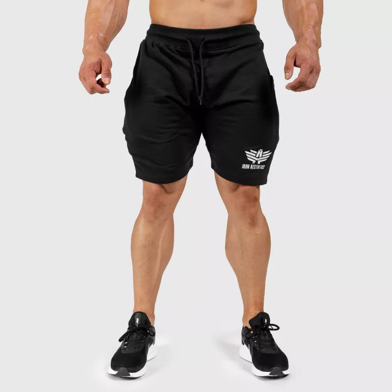 Pantaloni scurți de trening pentru bărbați Iron Aesthetics Panels, negrii-6