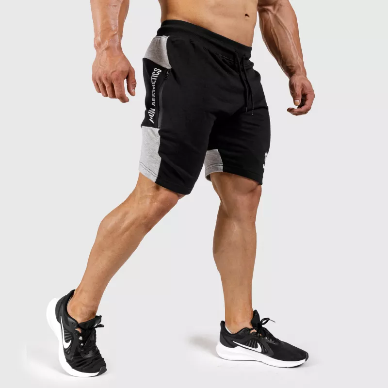 Pantaloni scurți de trening pentru bărbați Iron Aesthetics Panels, negrii-5