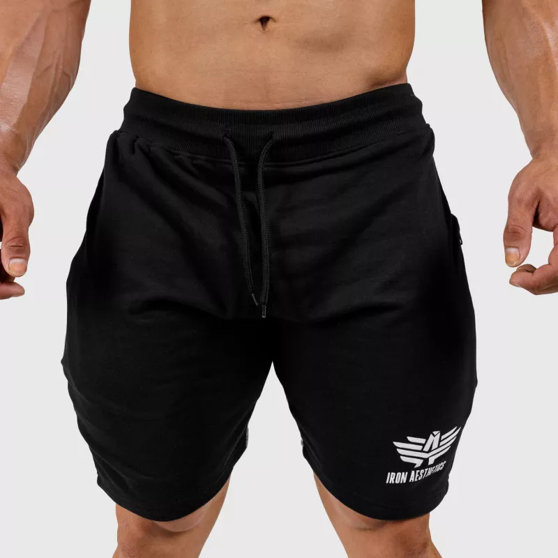 Pantaloni scurți de trening pentru bărbați Iron Aesthetics Panels, negrii-4