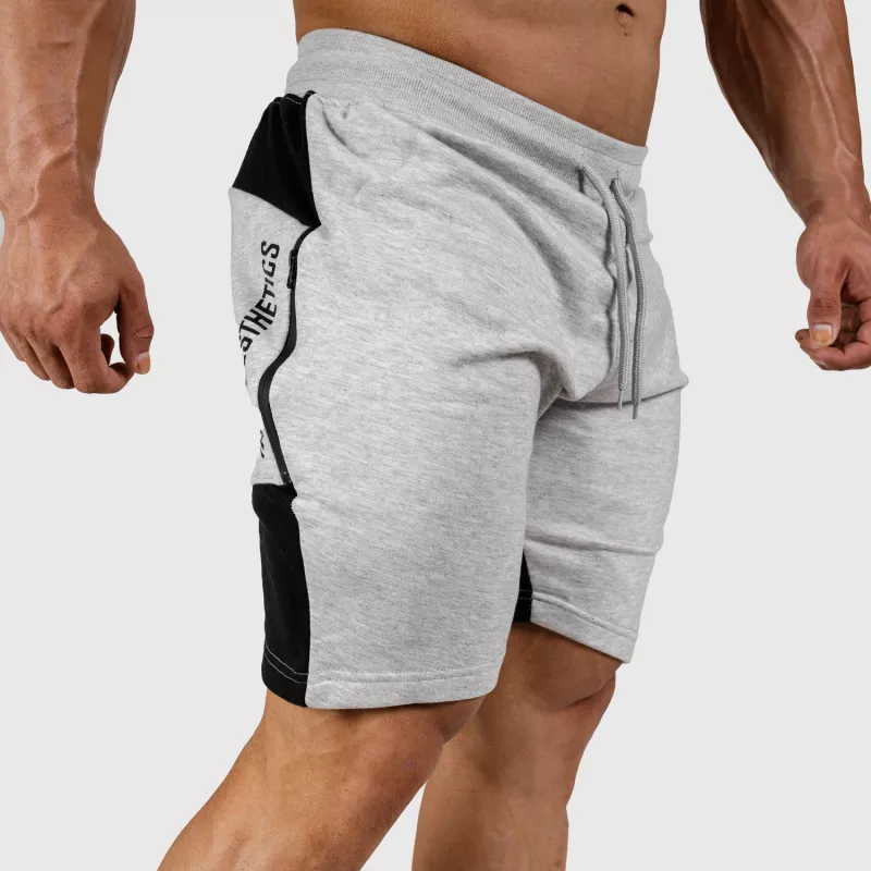 Pantaloni scurți de trening pentru bărbați Iron Aesthetics Panels, gri-1