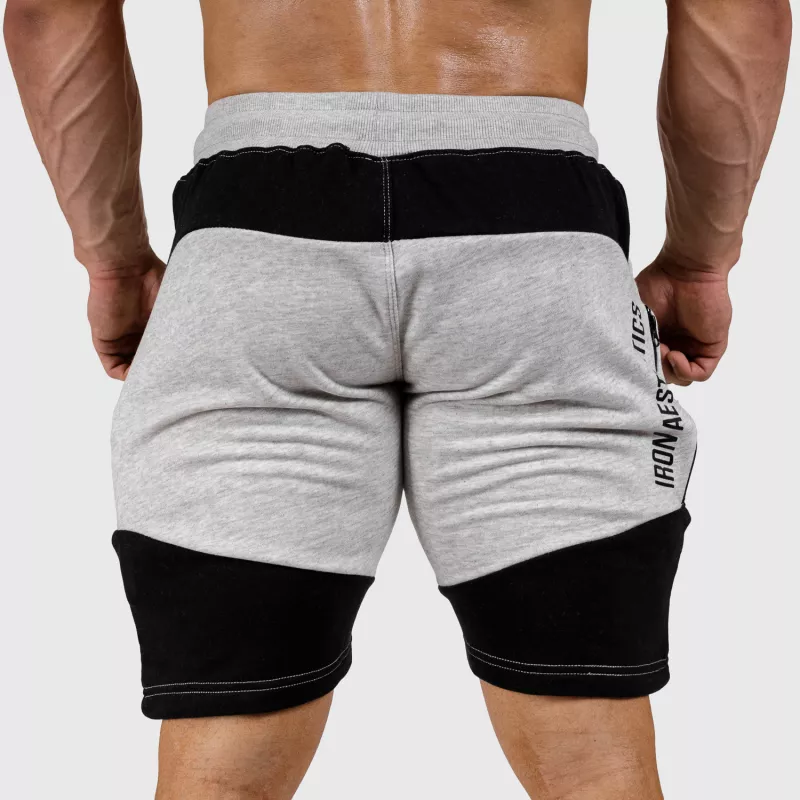 Pantaloni scurți de trening pentru bărbați Iron Aesthetics Panels, gri-3