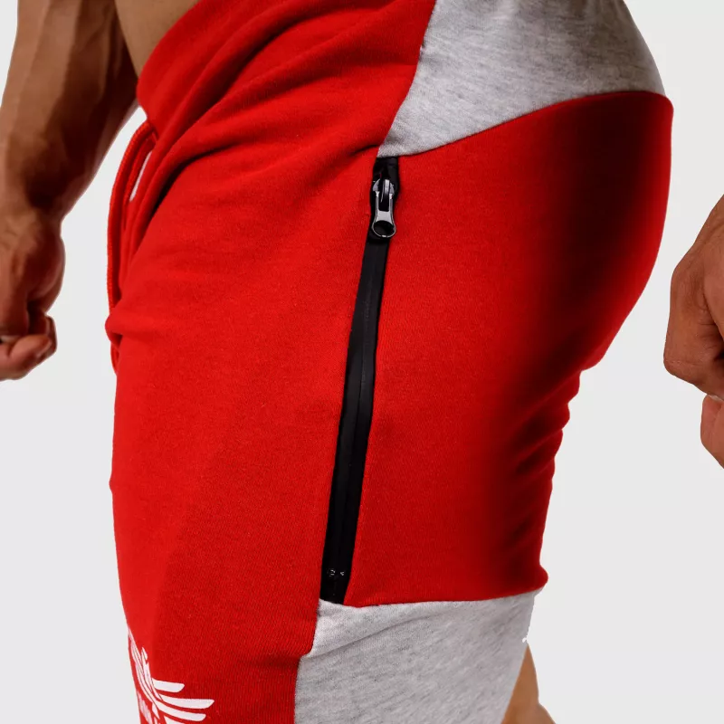 Pantaloni scurți de trening pentru bărbați Iron Aesthetics Panels, roșii-9