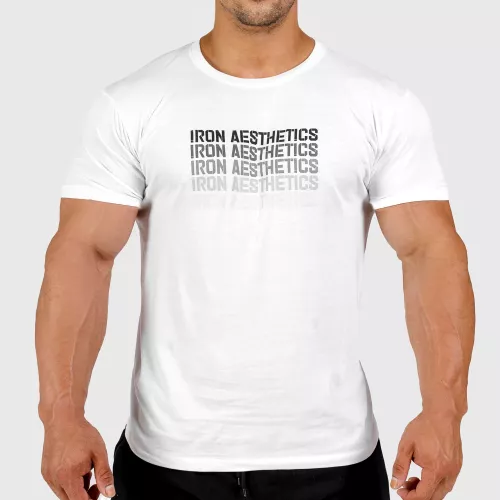 Tricou fitness pentru bărbați Iron Aesthetics Shades, alb