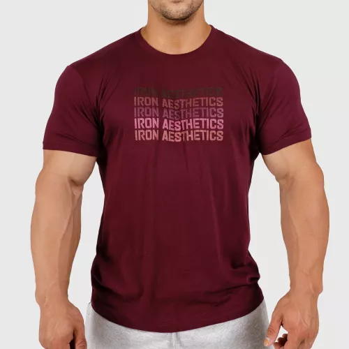 Tricou fitness pentru bărbați Iron Aesthetics Shades, vișiniu