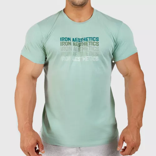 Tricou fitness pentru bărbați Iron Aesthetics Shades, verde salvie