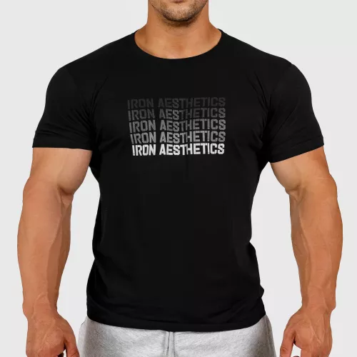 Tricou fitness pentru bărbați Iron Aesthetics Shades, negru