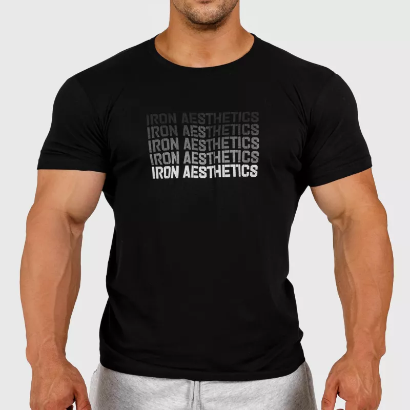 Tricou fitness pentru bărbați Iron Aesthetics Shades, negru-1