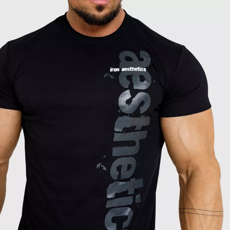 Tricou fitness pentru bărbați Iron Aesthetics Cross negru-4
