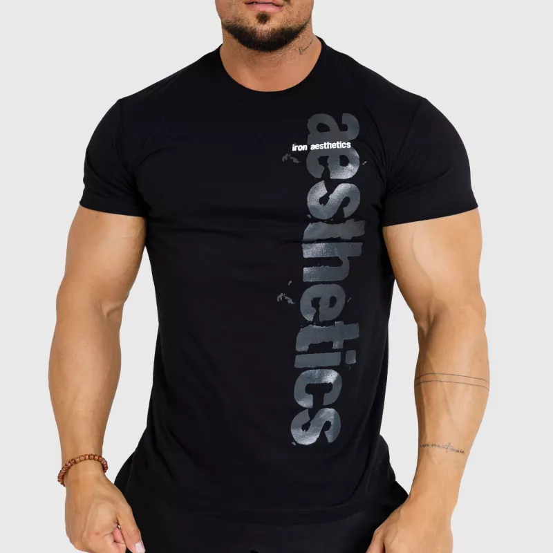 Tricou fitness pentru bărbați Iron Aesthetics Cross negru-1