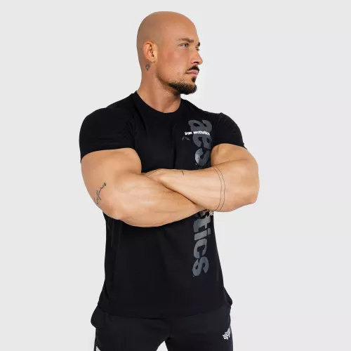 Tricou fitness pentru bărbați Iron Aesthetics Cross negru