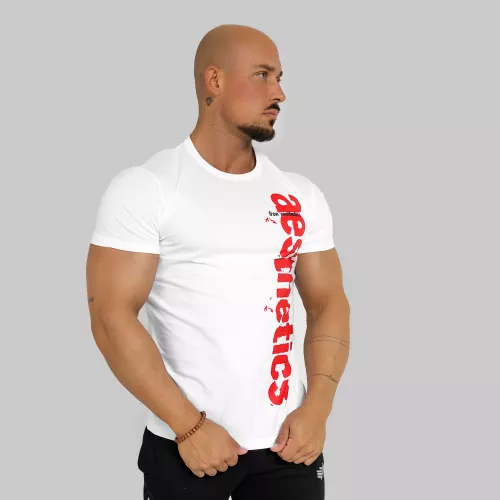 Tricou fitness pentru bărbați Iron Aesthetics Cross, alb