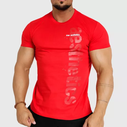 Tricou fitness pentru bărbați Iron Aesthetics Cross, roșu