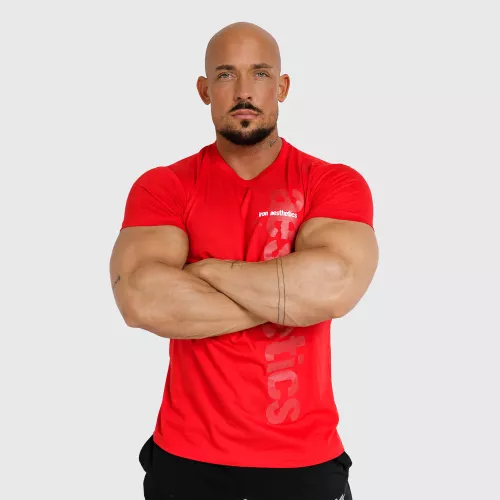 Tricou fitness pentru bărbați Iron Aesthetics Cross, roșu