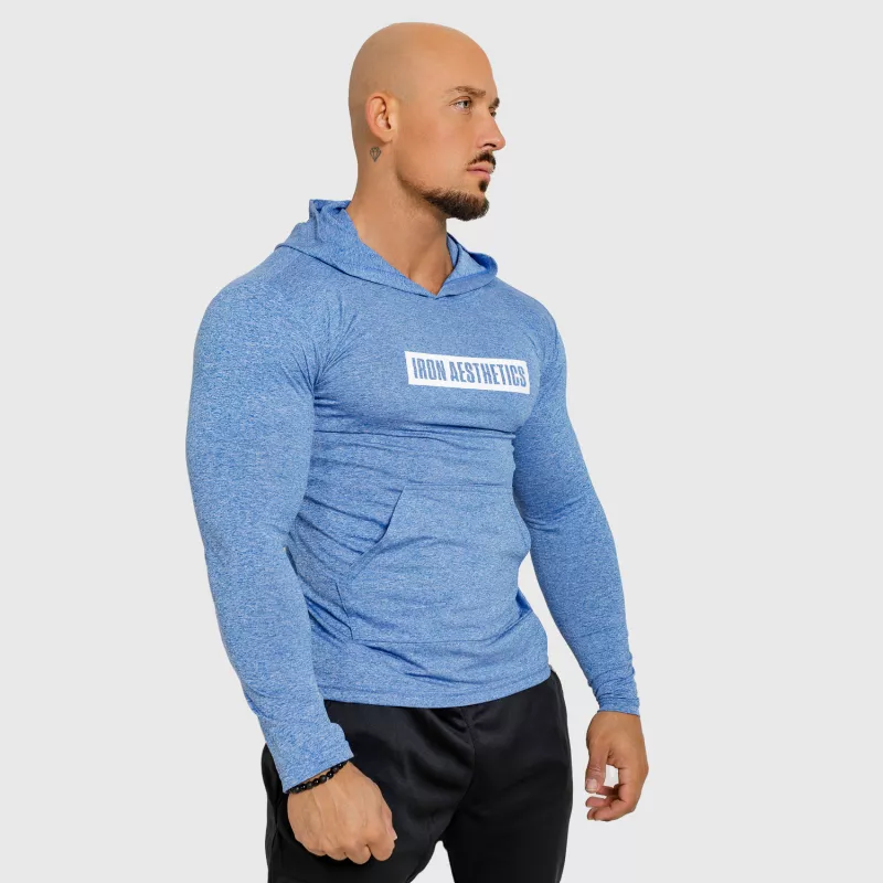 Bluză pentru bărbați cu glugă Iron Aesthetics Active Fit, albastră-3