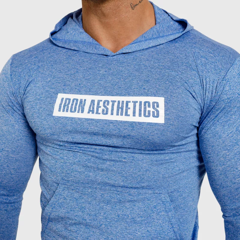 Bluză pentru bărbați cu glugă Iron Aesthetics Active Fit, albastră-6