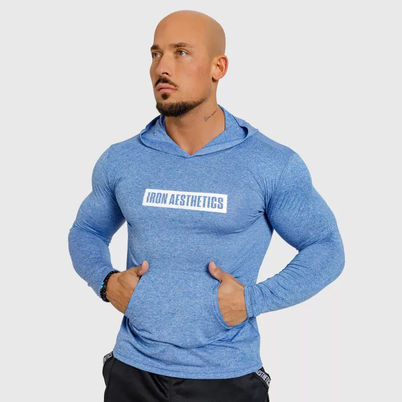 Bluză pentru bărbați cu glugă Iron Aesthetics Active Fit, albastră-5