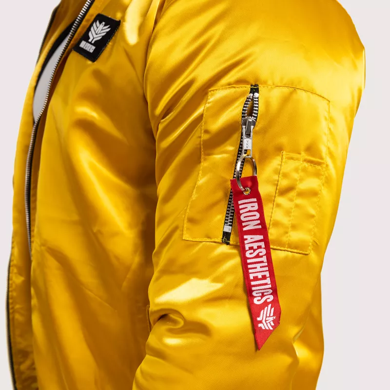 Jachetă pentru bărbaţi cu blană Iron Aesthetics, galbenă-6