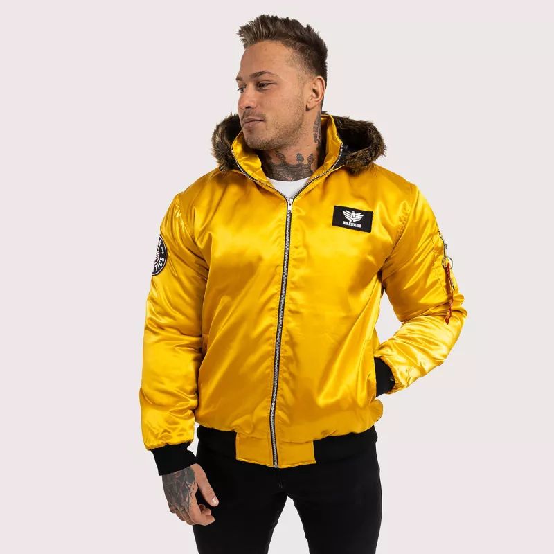Jachetă pentru bărbaţi cu blană Iron Aesthetics, galbenă-10