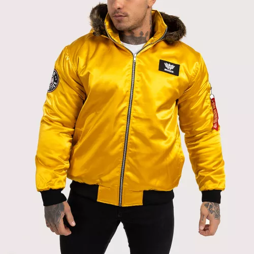 Jachetă pentru bărbaţi cu blană Iron Aesthetics, galbenă